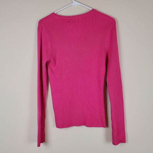 Tommy Hilfiger Vintage Y2k Pink Ribbed Sweater - Picture 6 of 7